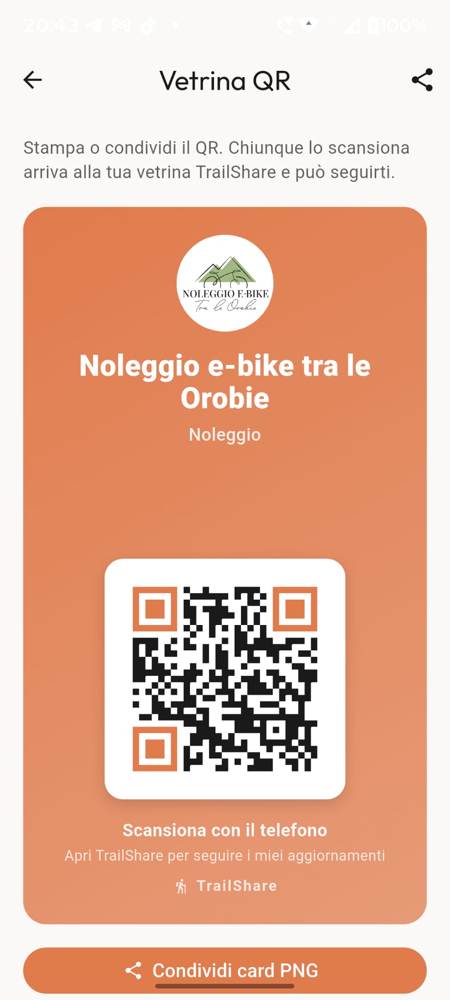 Card invito QR brandizzata: scansiona col telefono e finisci nel gruppo